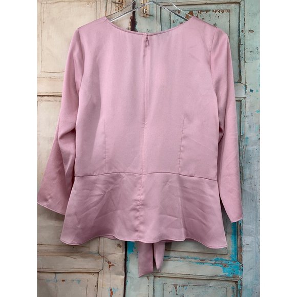 Talbots Tie Waist Top 10 Pink Polyester - Picture 8 of 10